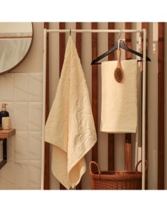 Полотенце махровое жаккардовое Flowers 50×90 см, цвет молочный, 100% хл, 500 г/м² Lovelife