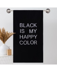 Полотенце махровое ЧБ «My happy color», пестроткань, 70×130 см Этель
