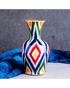 Ваза узбекская Риштанская Керамика «Атлас», 15×8 см, МИКС Шафран