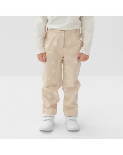 Брюки для девочки : Cotton Collection, бежевые, рост 98 см Minaku