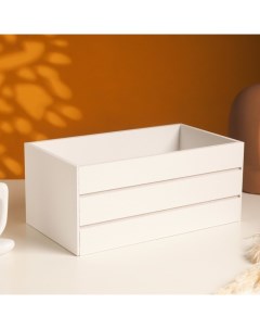 Кашпо для цветов, 25×14×11 см, деревянное, белое Дарим красиво