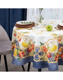 Скатерть «» Southern fruits, d=148 см с ГМВО, 100% хлопок, саржа 190 г/м² Этель