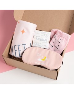 Набор подарочный женский «» Just relax, плед 75×100 см, носки 36-39 (23-25 см), маска для сна Этель