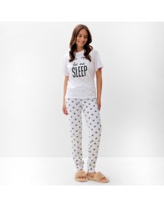 Пижама женская (футболка, брюки) Sleep, размер 48-50, белая Kaftan