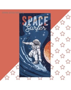 Полотенце пляжное «» Space surfer, 70×140 см, хлопок 100% Этель