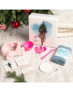 Набор подарочный новогодний «. Жду чудо», 8 предметов, полотенце, повязка на голову Этель