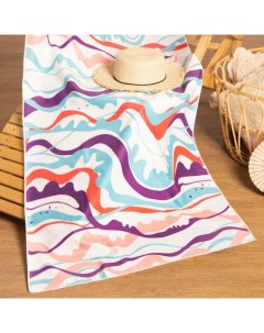 Полотенце пляжное «. Волны» 75×140 см, микрофибра Этель