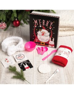 Набор подарочный новогодний «» Merry x-mas, 8 предметов, полотенце, повязка на голову Этель
