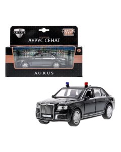 Машинка металлическая «Аурус сенат», открываются двери, багажник, инерция, 13.5 см, черный Технопарк
