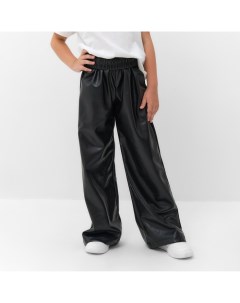 Брюки прямые для девочки, размер 36 (134-140 см), чёрные Kaftan