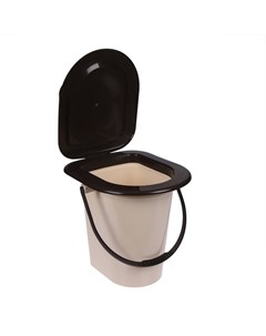 Ведро-туалет, h=40 см, 17 л, съёмный стульчак, бежевое Альтернатива
