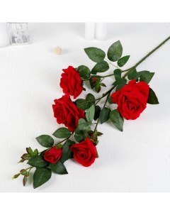 Цветы искусственные «Куст красных роз», 12×100 см Poetry in flowers