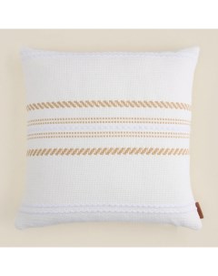 Наволочка декоративная с вышивкой SL Home, 45×45 см, хлопок 100%, молочная Sima-land home