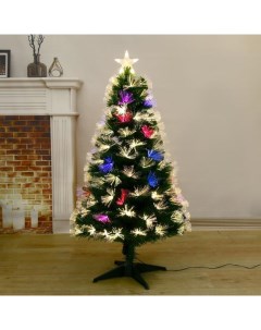 Искусственная ёлка с гирляндой Led «. Пучок», 120 см, d нижнего яруса 65 см, 125 ПВХ веток отгибаются Зимнее волшебство