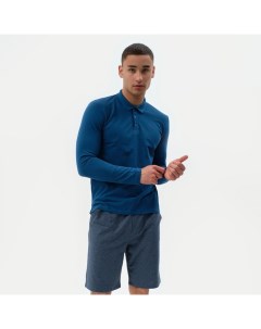 Футболка поло с длинным рукавом синяя, р-р 44 Minaku