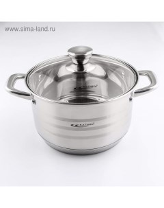 Кастрюля «Элис», 4.5 л, d=22 см, капсульное дно, индукция, нержавеющая сталь Катунь