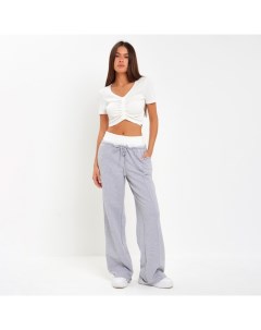 Брюки с двойной резинкой женские, размер 48, серые Mist