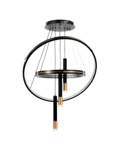 Люстра «Круги нео» 2+3 LED 140 Вт 3 режима черный 60×60×4-85 см Bayerlux