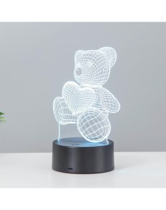 Светильник сенсорный «Мишутка» LED 7 цветов USB/от батареек черный Risalux