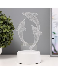 Светильник сенсорный «Дельфины» LED 7 цветов USB/от батареек белый Risalux