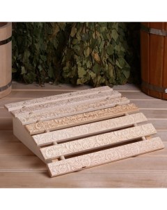 Подголовник для бани и сауны «Русский узор», 34×32×12 см, липа, анатомический, «» Добропаровъ