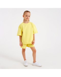 Костюм детский (футболка, шорты) : Casual Collection, лимонный, рост 110 см Minaku
