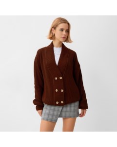 Кардиган на пуговицах женский : Casual Collection, шоколад, размер 48 Minaku
