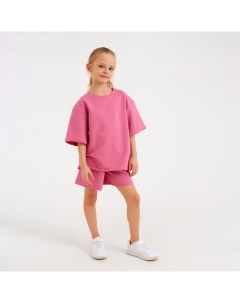 Костюм детский (футболка, шорты) : Casual Collection, пудровый, рост 134 см Minaku
