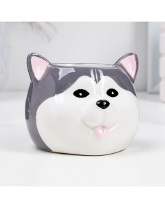 Фигурное кашпо для цветов «Хаски», 9×9×7.5 см, керамика Take it easy