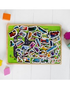 Конструктор магнитный «Городское движение», игровое поле: 29 × 21 см Лесная мастерская
