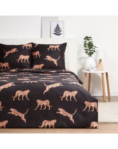 Постельное бельё евро «Павлайн. Гепарды», полисатин Павлина