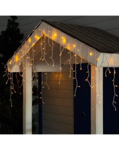 Гирлянда «Бахрома» 3×0.6 м, IP44, УМС, белая нить, 160 LED, свечение жёлтое, 220 В Luazon lighting