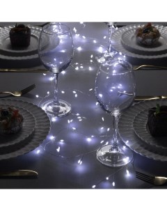 Гирлянда «Мишура» 5 м роса, IP20, серебристая нить, 200 LED, свечение белое, 12 В Luazon lighting