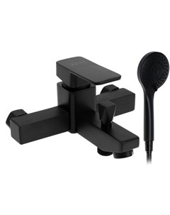 Смеситель для ванны ZEIN Z3843, однорычажный, душевой набор, лейка 5 режимов, черный Zein