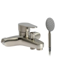 Смеситель для ванны ZEIN Z3834, однорычажный, душевой набор, сатин Zein