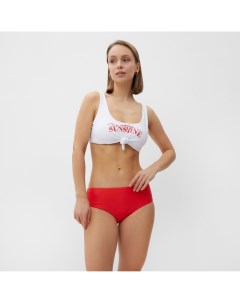 Купальник раздельный женский, размер 48, красный, белый Minaku