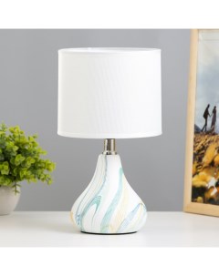 Настольная лампа «Канон» 1хE14 белый-голубой 15×15×28 см Risalux