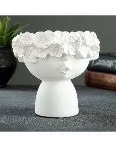 Кашпо - органайзер "Мила" белая, 13,3см Хорошие сувениры