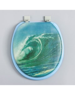 Сиденье для унитаза с крышкой,Росспласт, 43×37 см, мягкое, голубое, МИКС Русспласт