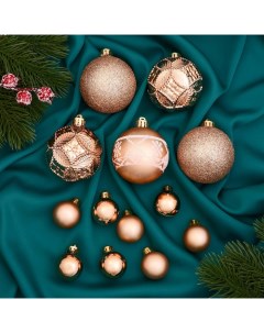 Ёлочные игрушки «Изабель», шары новогодние, 30 шт. d=3 и 6 см, ассорти, золото Зимнее волшебство