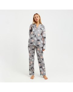 Пижама (рубашка, брюки) женская «Елки», размер 40-42 Kaftan