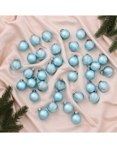 Ёлочные игрушки «Николь полоски», шары новогодние, d=3 см, набор 36 шт., зелёный Зимнее волшебство