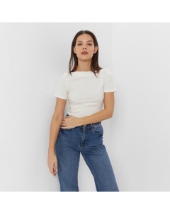 Футболка женская с вырезом лодочка : Basic line, ваниль, размер 48 Minaku