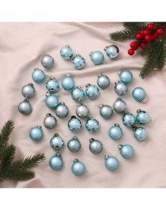 Ёлочные игрушки «Диско ассорти», шары новогодние, набор d=3 см, 36 шт., зелёный Зимнее волшебство