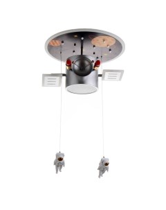 Светильник «Спутник» 1хLED 110 Вт диммер+2×40 Вт E14 серо-синий 68×55×33 см Bayerlux