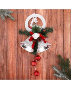 Украшение новогоднее «. Колокольчики» 15×30 см, бело-красный Зимнее волшебство