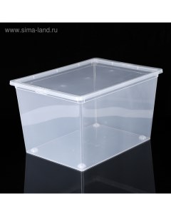 Ящик для хранения, 50 л, 53×38×30 см, с крышкой, прозрачный Idea