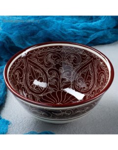 Коса Риштанская Керамика, 500 мл, d=15,5 см, керамика, коричневая Шафран