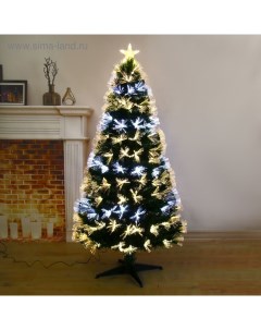 Искусственная ёлка с гирляндой Led «. Пучок перелив», 150 см, d нижнего яруса 73 см 170 ПВХ веток отгибаются Зимнее волшебство