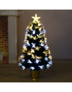 Искусственная ёлка с гирляндой Led настольная «. Пучок перелив», 90 см, d нижнего яруса 50 см 80 ПВХ веток отгибаются Зимнее волшебство